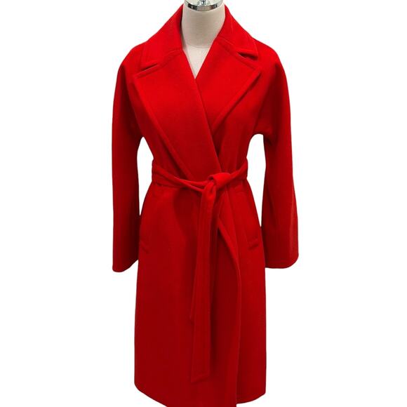 Boden Lindfield Wrap Coat In Cherry Red - Picture 2 of 10